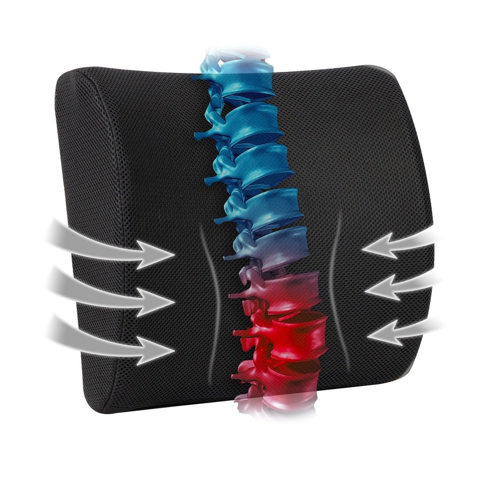 Mind Reader Lumbar Support Pillow with Air-Cloud Technology, Office Chair Bac...