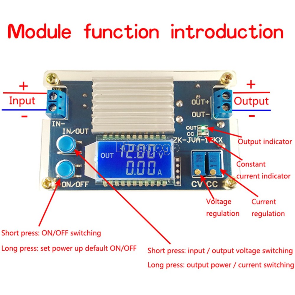Adjustable 12A Step Down Constant Voltage Current LCD Display Buck Module