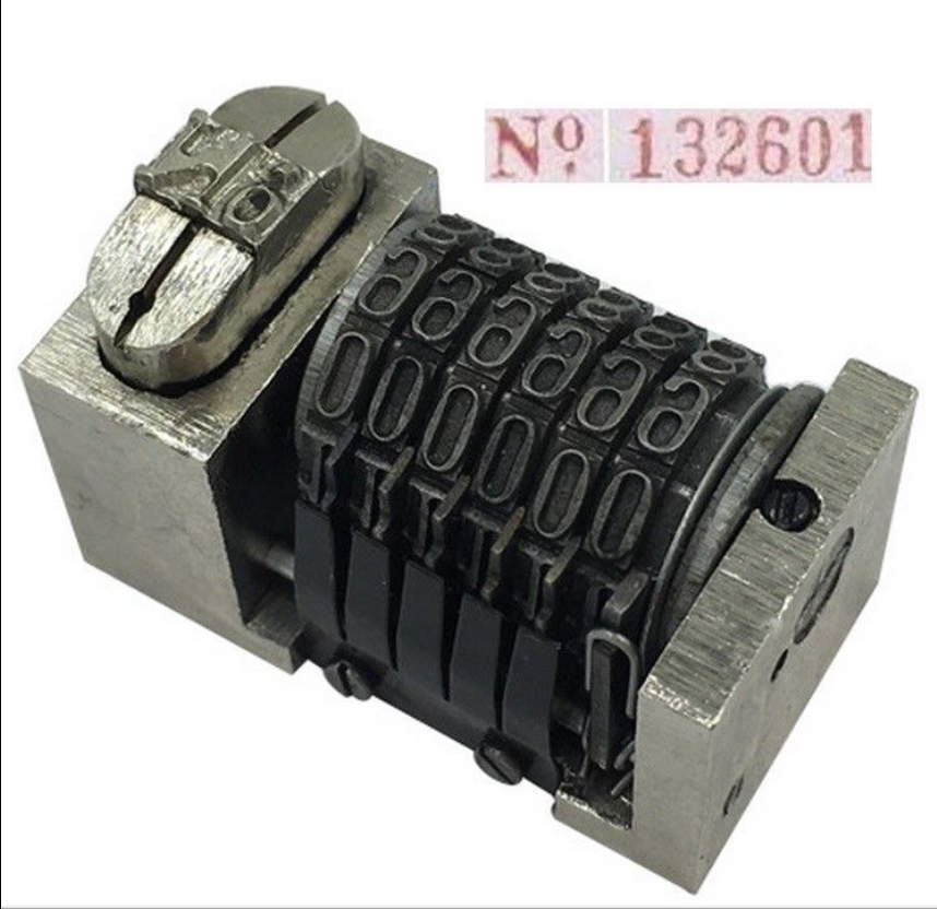 Numbering Machine Set - 6 Digits Reverse -