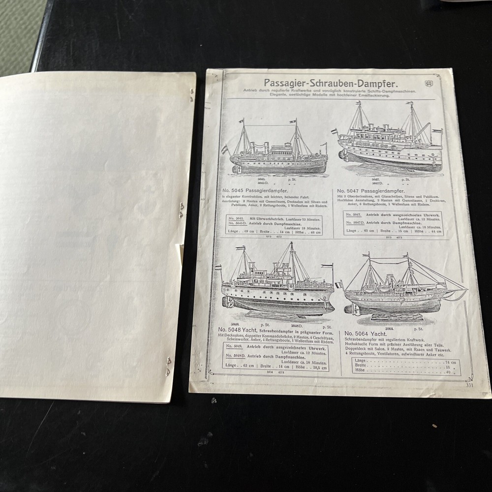 German MARKLIN Model Ships Catalog Copy