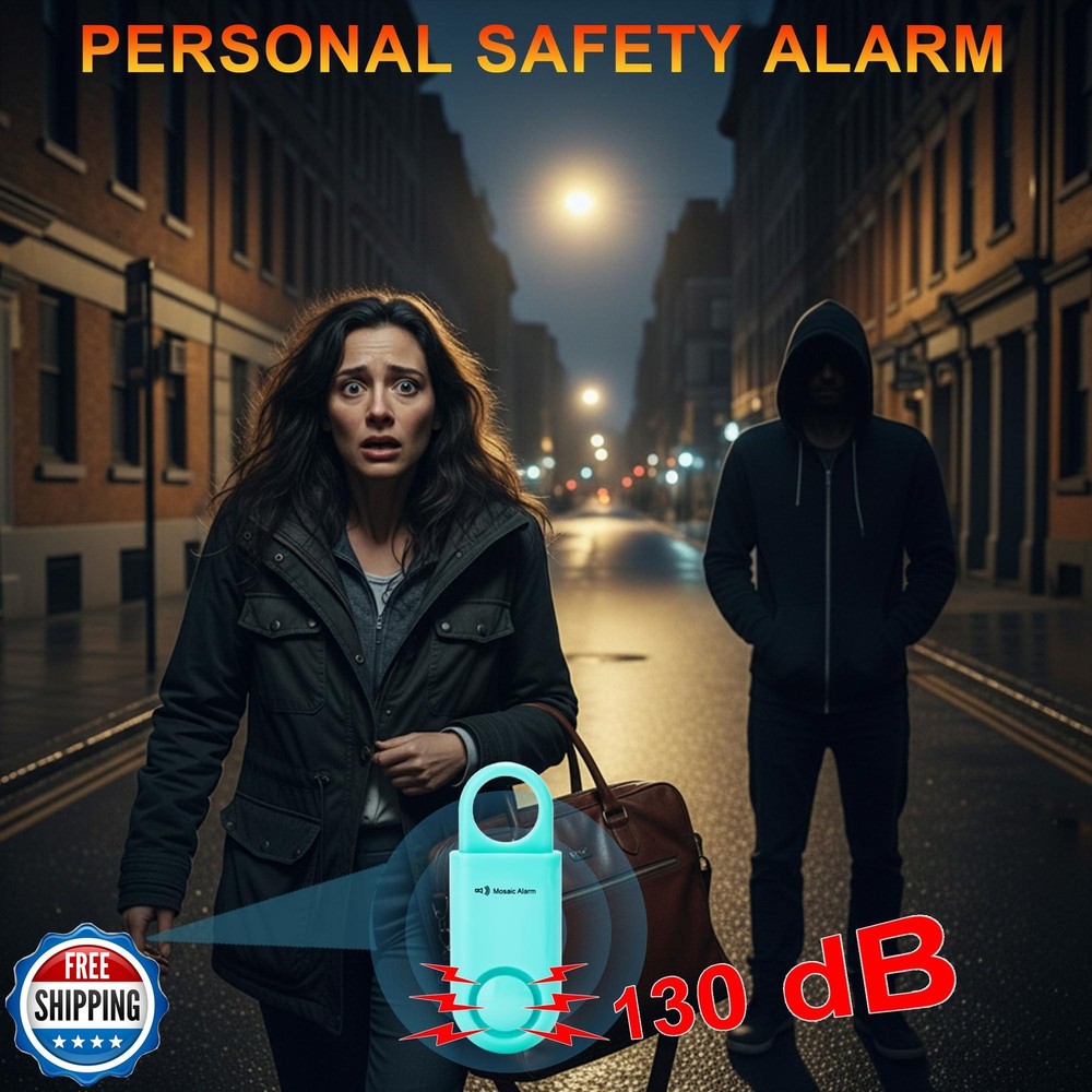 2 Pack Personal Safety Alarm 130db User-Replaceable Battery SOS E