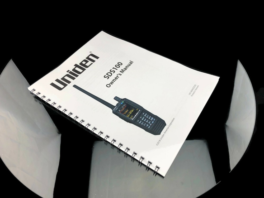 Uniden SDS100 Instructions Operating Manual User Guide Coil Bound