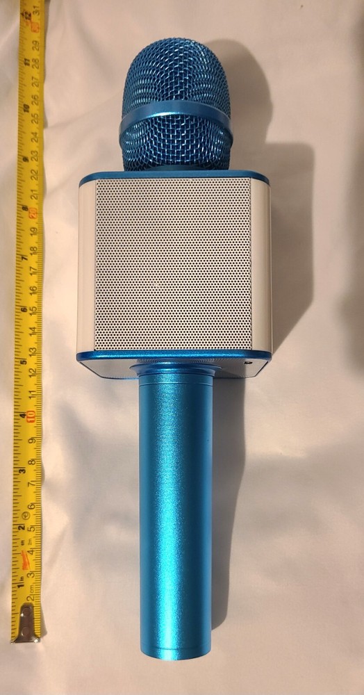 Bluetooth Wireless Handheld blue Microphone Karaoke Stereo USB Player