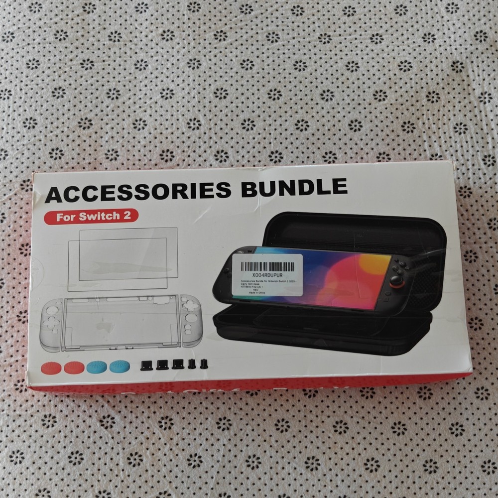 Switch 2 Accessories Bundle Console Case Screen Protector Thumb Grips Waterproof