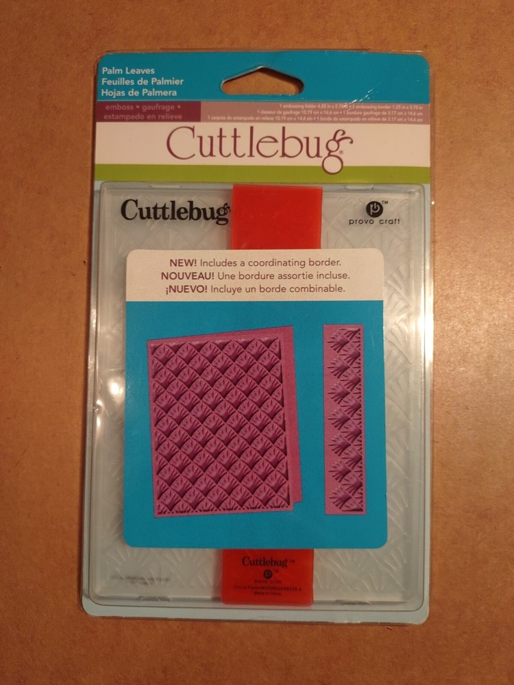 Cuddle Bug Embossing Folders Palm Leaves Includes Border Embossing Folder