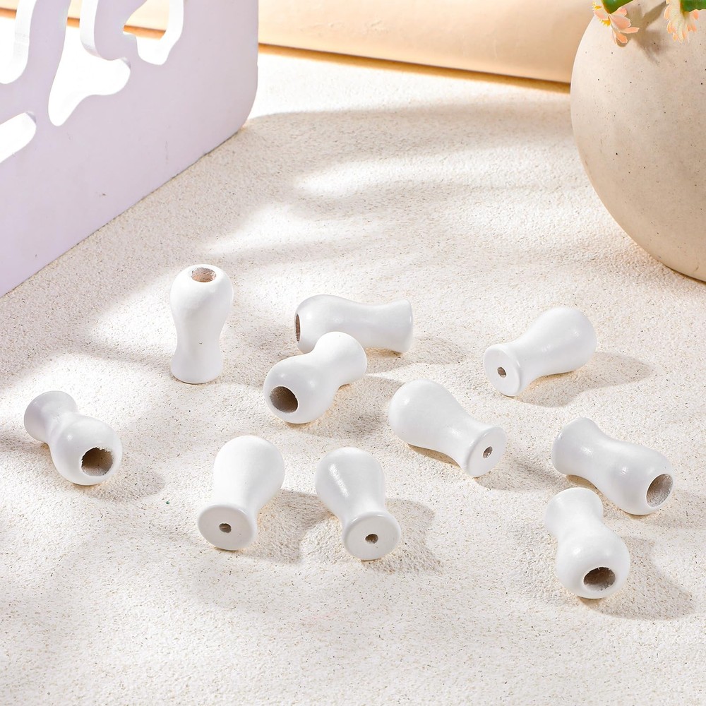InnoHHustle 10 Pcs White Plastic Cord Tassel Blind Pull Knobs Wood...