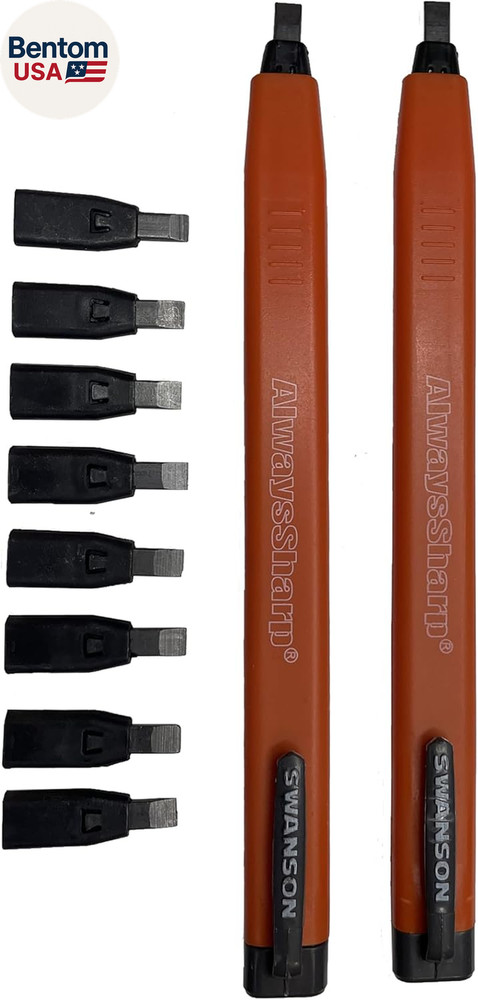 Co CP216 Alwayssharp Refillable Mechanical Carpenter Pencil, Two Pack, with 8 Mo