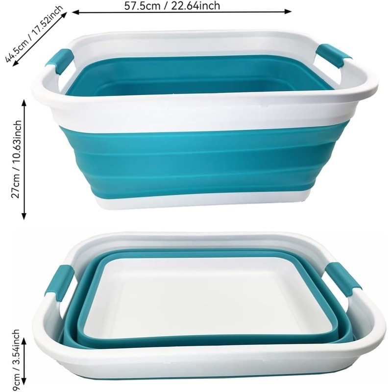 Collapsible Portable Laundry Basket Space Saving Handle TPE PP Storage Container