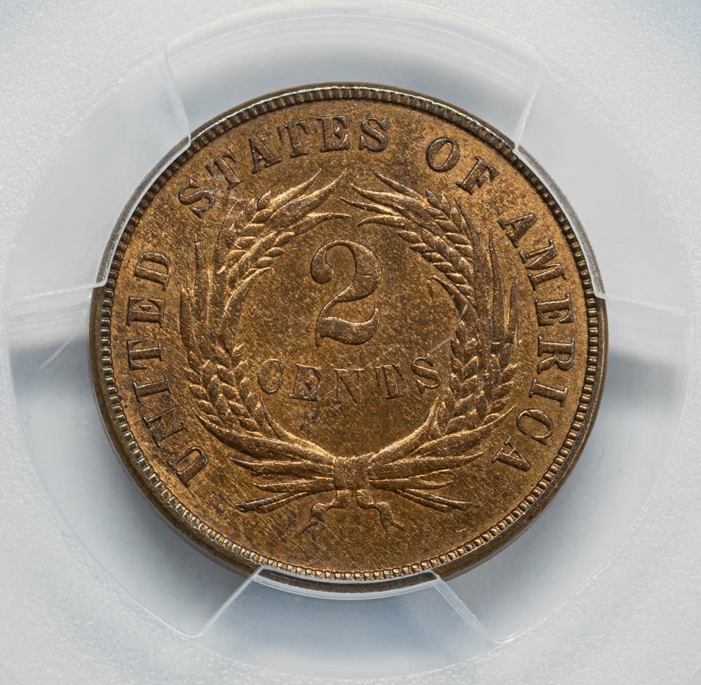 1872 Two Cent 2c MS64 RB Secure PCGS 950806-4