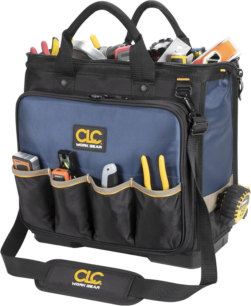 CLC Work Gear PB1543 17" Molded Base Multi-Compartment Technician'S Tool Bag,Bla