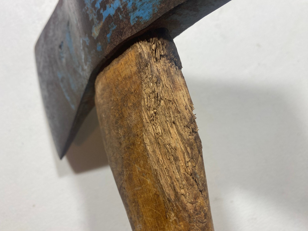 UNBRANDED - DOUBLE BIT AXE WTH ORIGINAL HANDLE "Marked 3 1/2 "