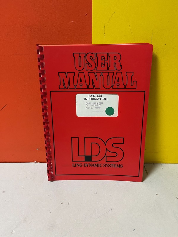 LING DYNAMIC SYSTEMS 983201 PA500, 1000 & 2000 System User Manual