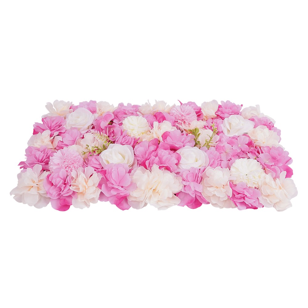 12pcs Artificial Flower Wall Panel Wedding Background Silk Rose Mat Floral Pad