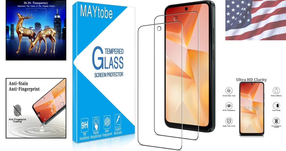 Moto G 5G 2025 Glass Screen Protector 2-Pack - Touch Sensitive & Bubble Proof