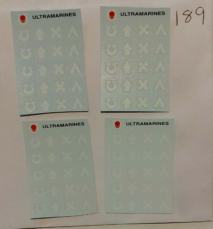 Warhammer 40K Space Marine Ultramarines Transfers Decal Sheets
