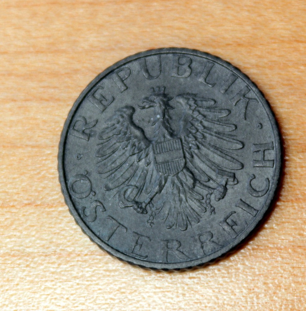1957 Austria 5 Groschen Zinc