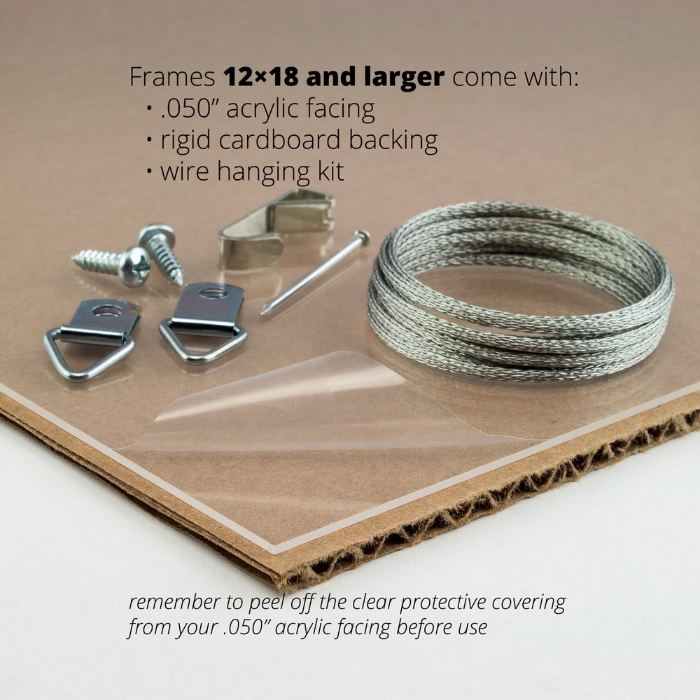 Craig Frames 2" Wide Satin Black Picture Frames & Poster Frames, 2-Pack