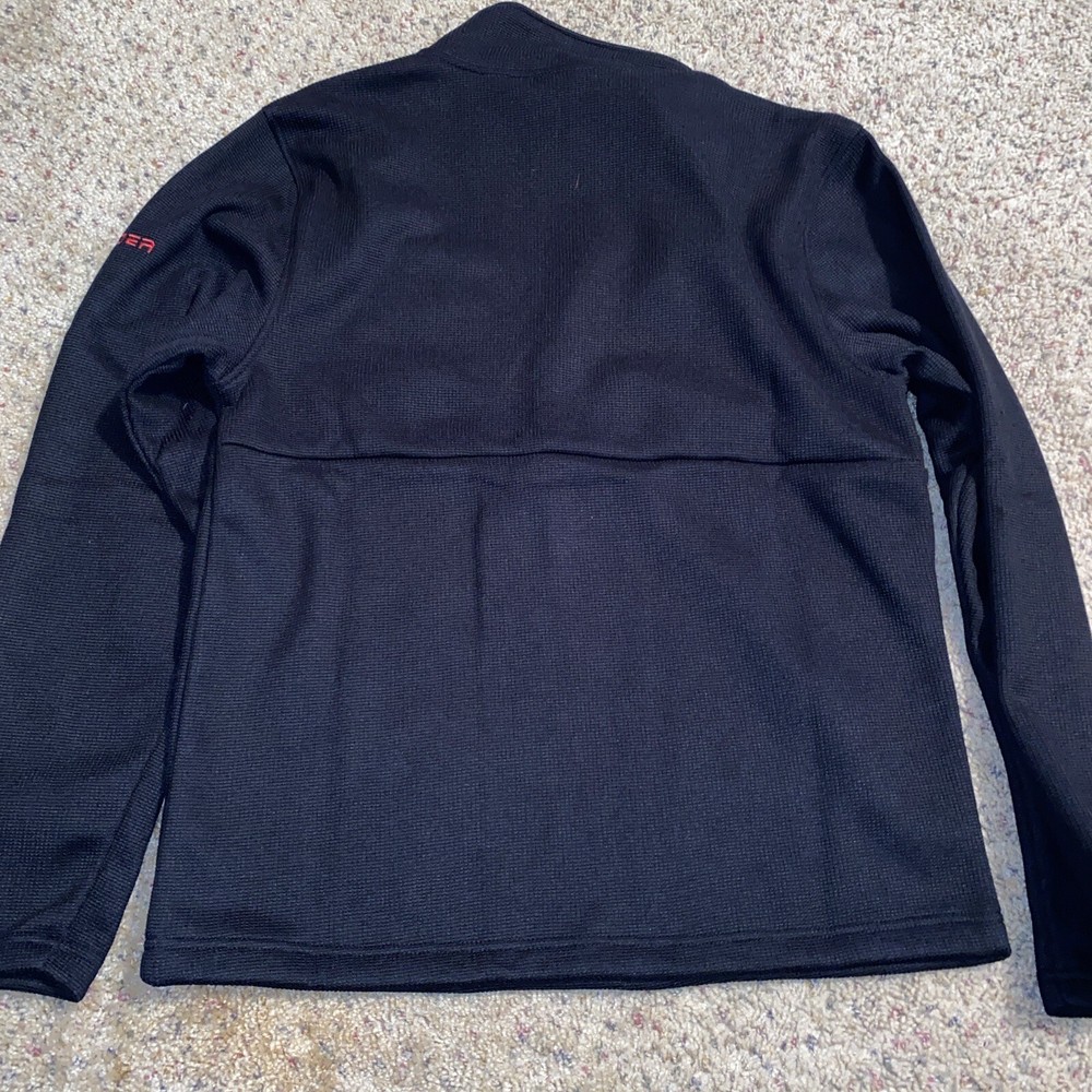 SPYDER 1/4 Zip Thermal Microfleece Lined Black Pullover Mens Medium