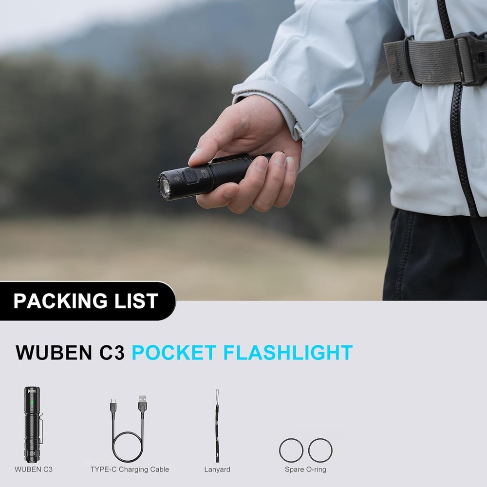 Durable Tactical Flashlight with 1200 Lumens and 6 Adaptable Lighting Modes