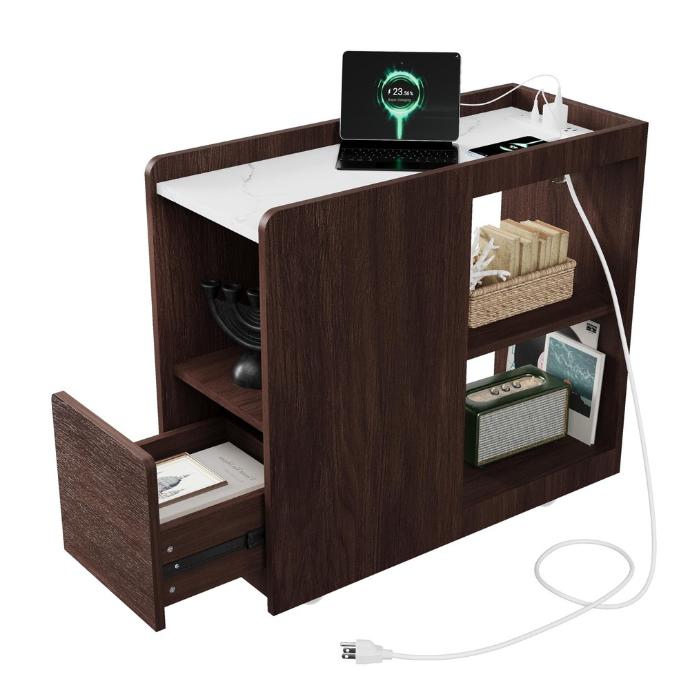 Side Table with Wheels
