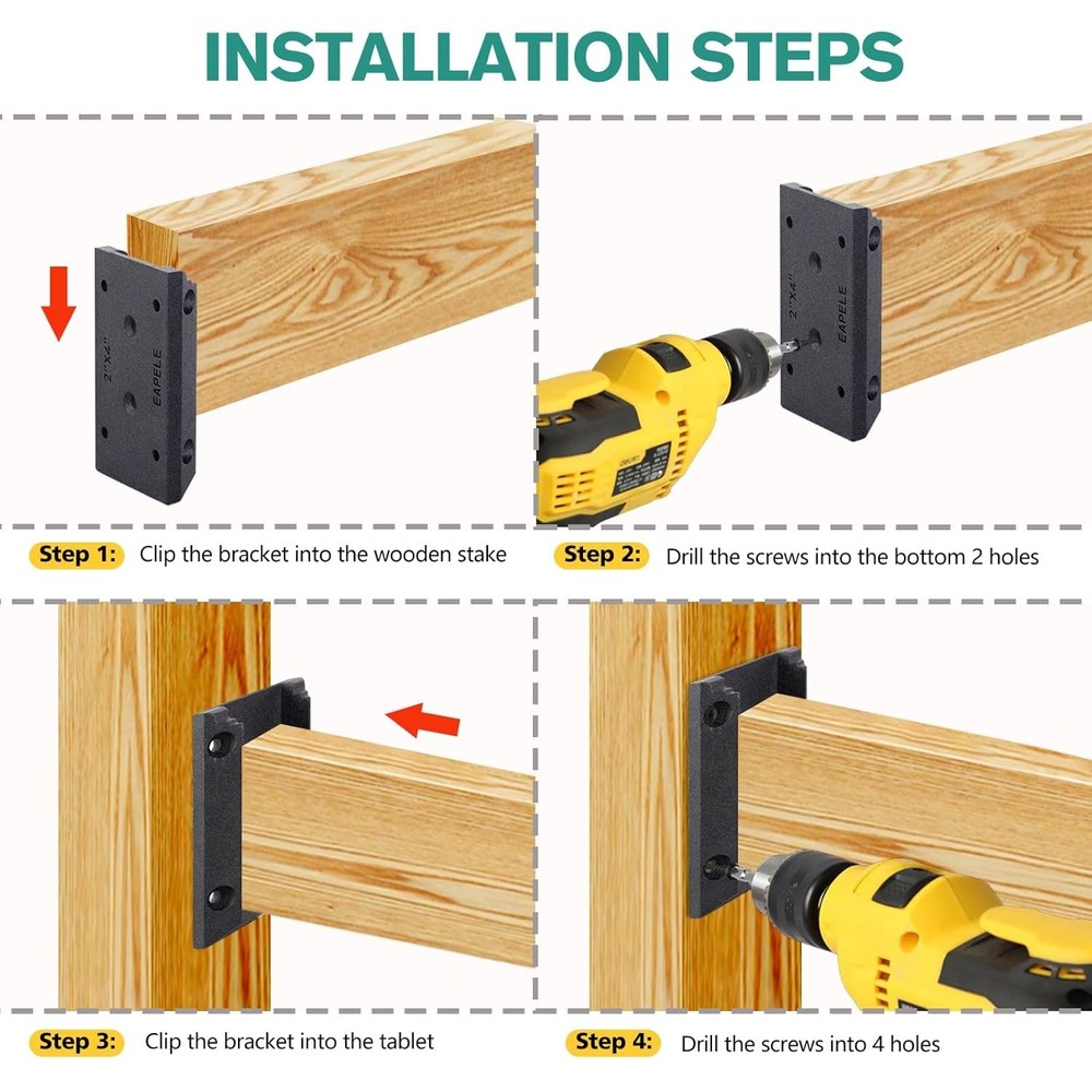 20pcs Deck Railing Brackets - 2x4 Wood Post Connectors