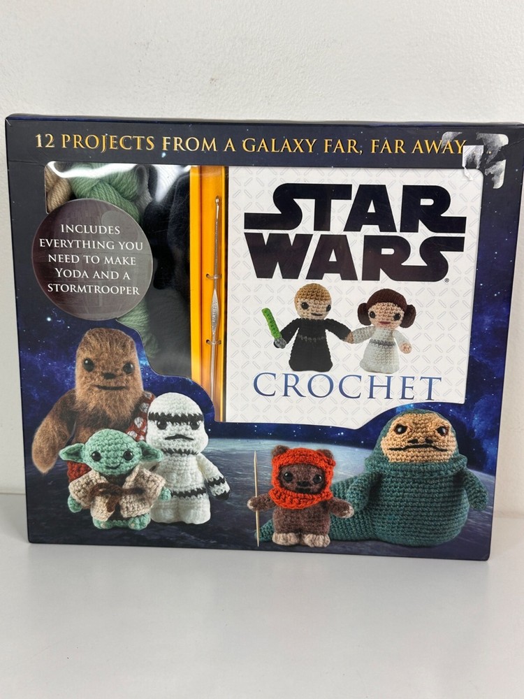 Star Wars Crochet Kit 12 Step-By-Step Illustrated Patterns, Yoda & Stormtrooper