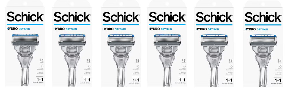 Schick Hydro 5 Razor Handle + 1 Refill Cartridge (6 Pack)