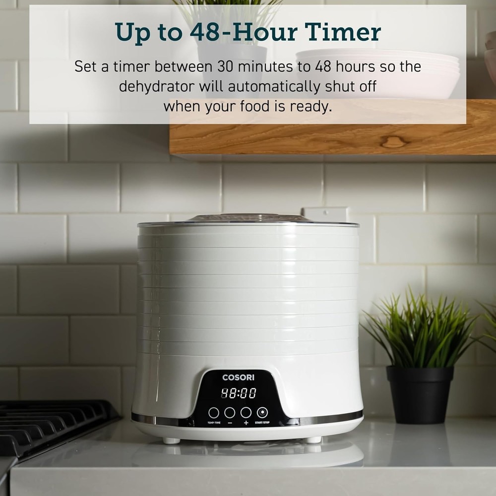 BPA-Free Dehydrator for Jerky & Snacks - Customizable 48H Timer & Easy Cleaning