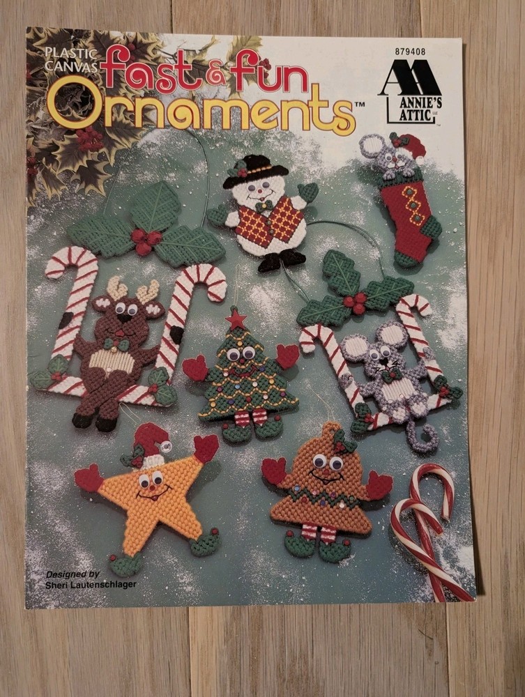 ANNIES ATTIC PLASTIC CANVAS FAST & FUN ORNAMENTS CHRISTMAS BOOKLET PATTERNS