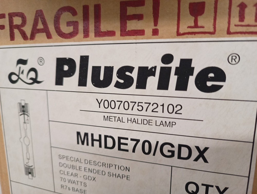 GREEN - METAL HALIDE COLOUR 70W RX7S PLUSRITE LIGHT LAMP BULB DOUBLE ENDED