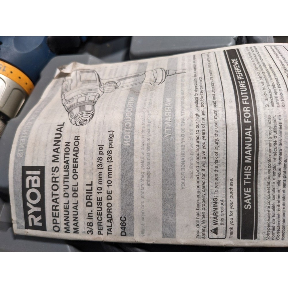 Ryobi D46C Wired/Corded Power Drill with Carrying Case
