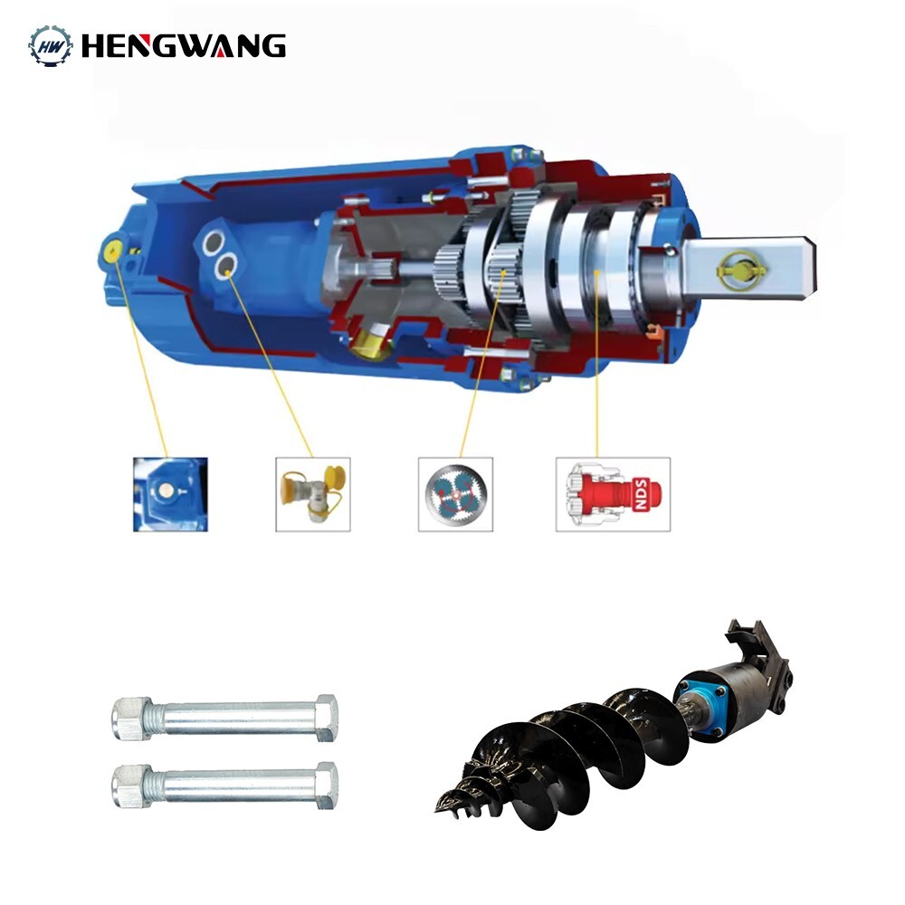 Mini Excavator Attachment Hydraulic Auger High Rotating Speed High Compatibility