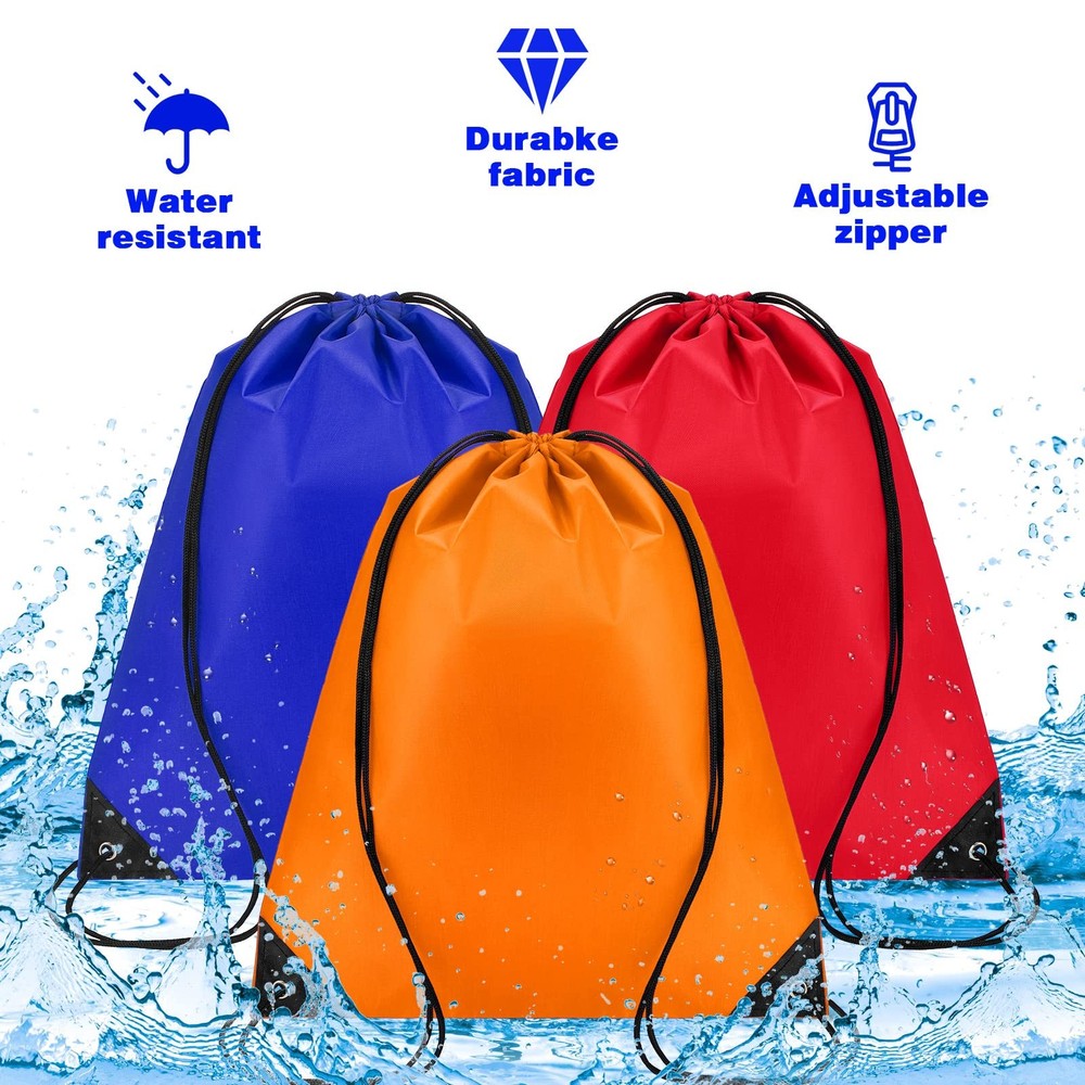 Sieral 150 Pcs Drawstring Backpack Bulk Polyester Assorted Colors