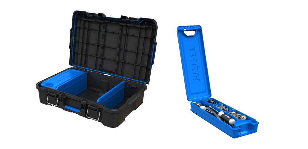 HART Stack Tool Box w/Blue Organizer & Dividers, Fits Modular Storage​
