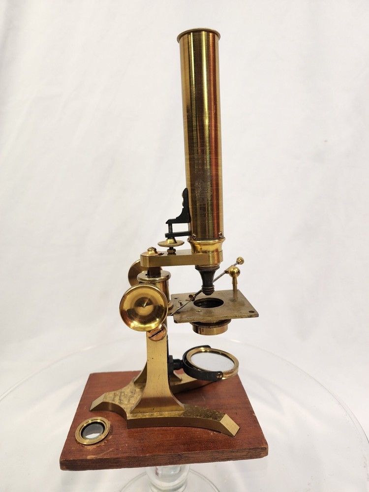 Vintage F Cox Brass Microscope