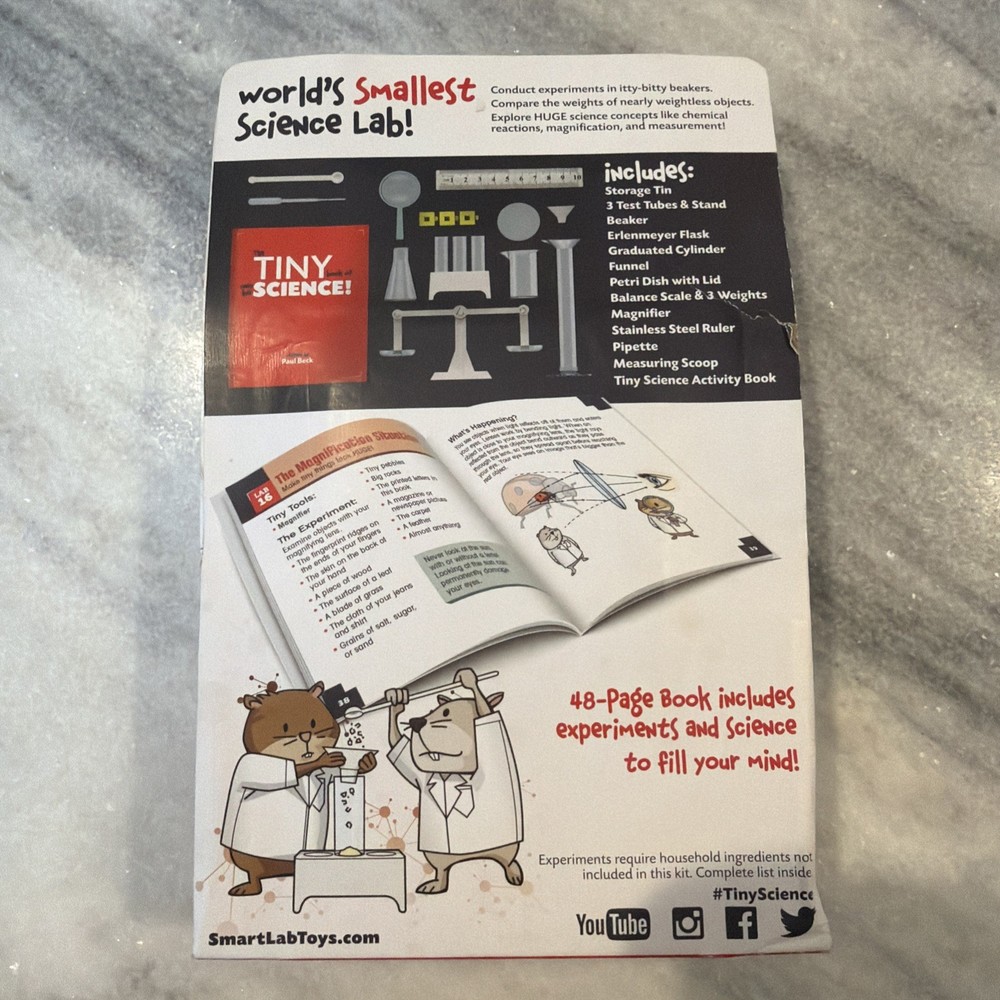 Smart Lab TINY SCIENCE 24pcs (Age 8+) 20 Fun Educational Experiments Damaged Box