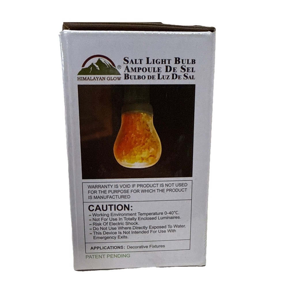 Himalayan Glow Salt Light Bulbs 60-Watt Equivalent, Warm Amber Glow - 2 Pack