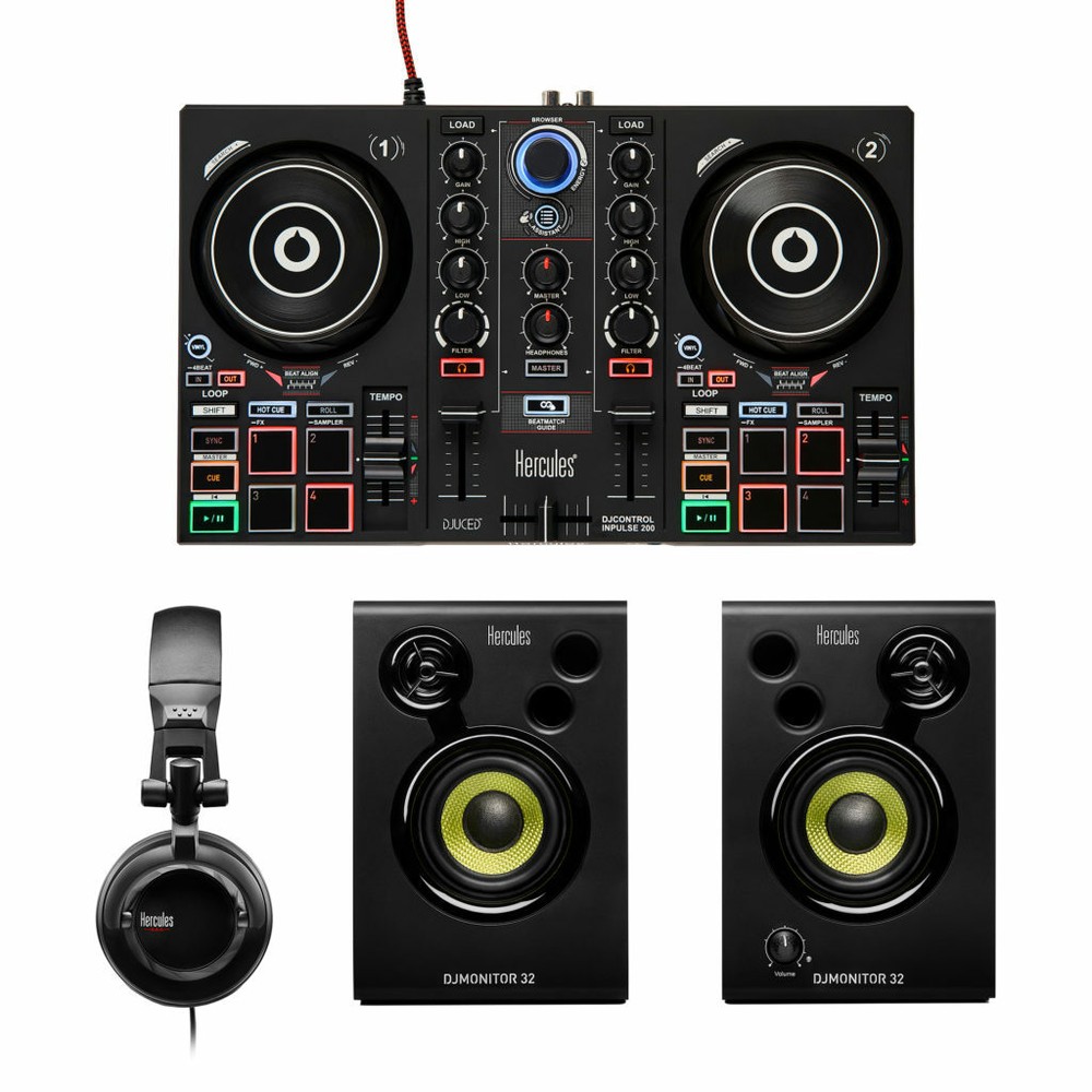 Hercules DJ Learning Kit w/ Controller, Speakers, Headphones, and Software