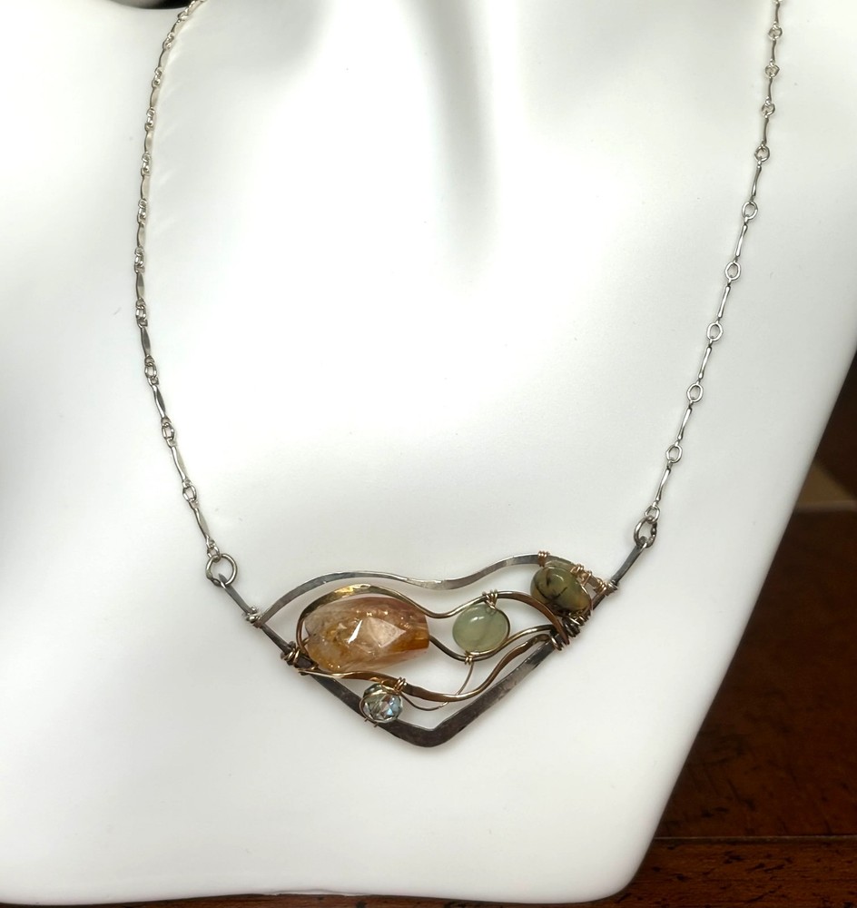Gemstone Wedge Necklace 83015N