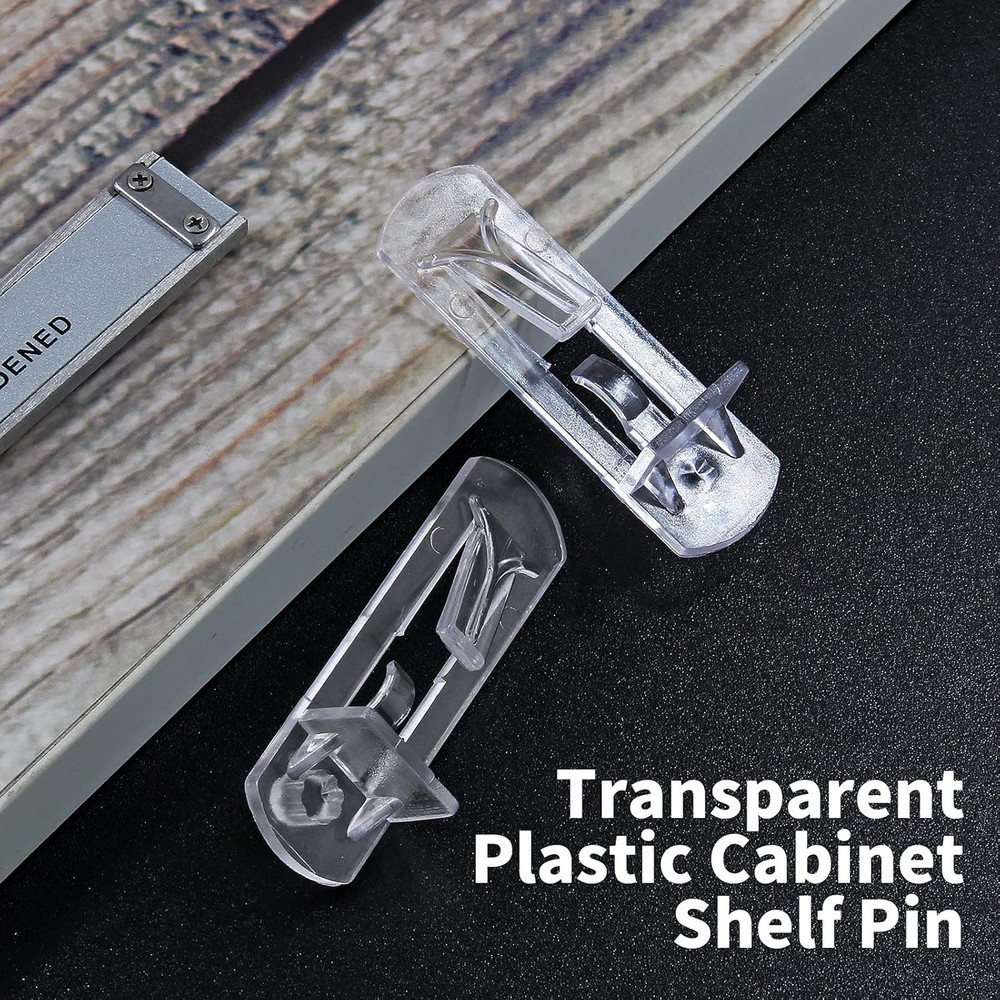 20 Pcs Plastic Locking Shelf Pins 5Mm, 3/4” Clear Plastic Locking Shelf Support