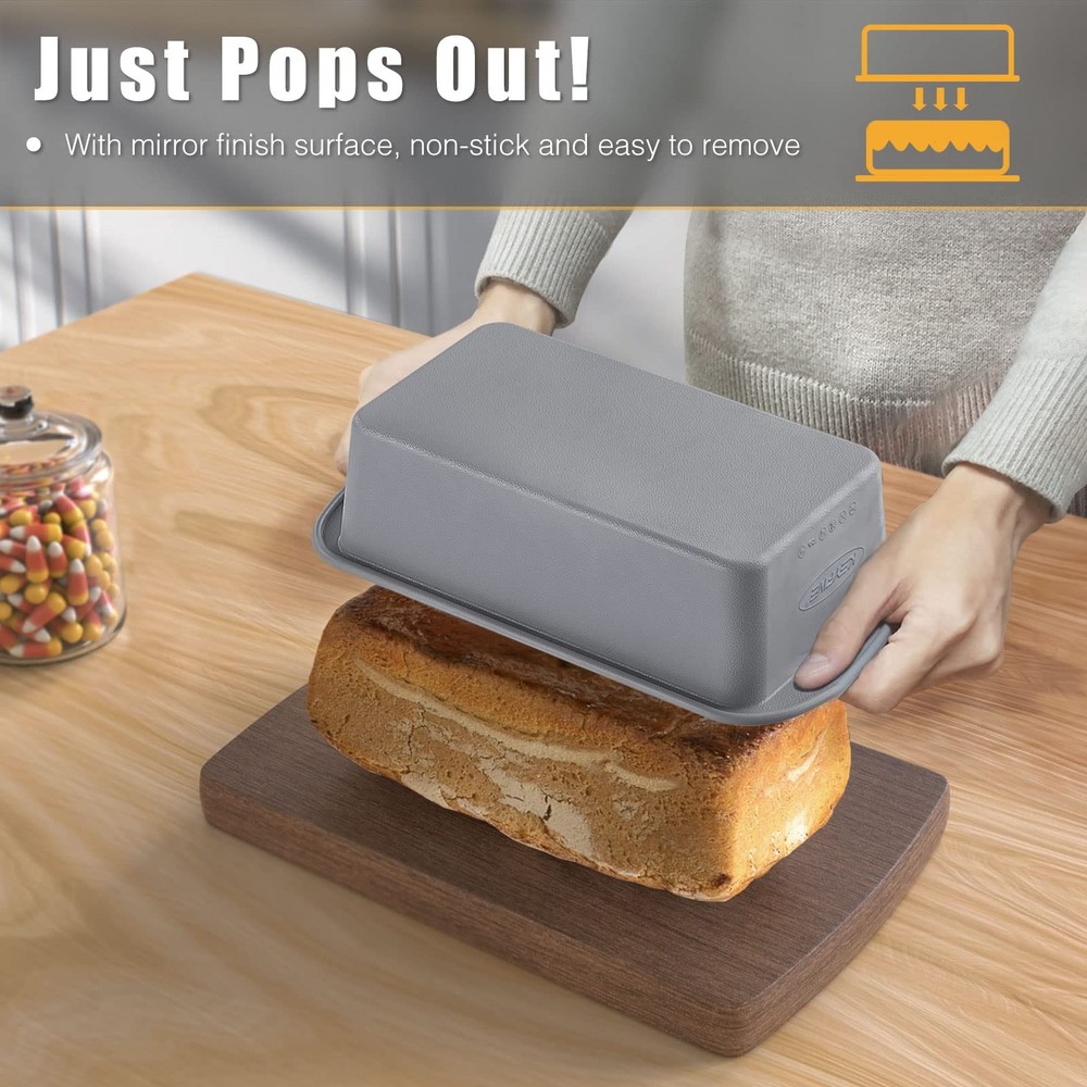2 Pack 9x5 Silicone Bread Loaf Pans Nonstick