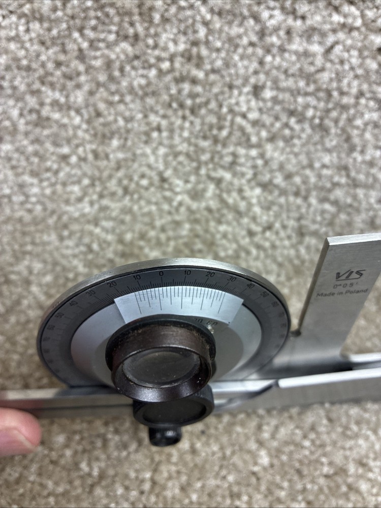 VIS UNIVERSAL BEVEL PRECISE PROTRACTOR SQUARE W/ FINE ADJUSTMENT 12" BLADE