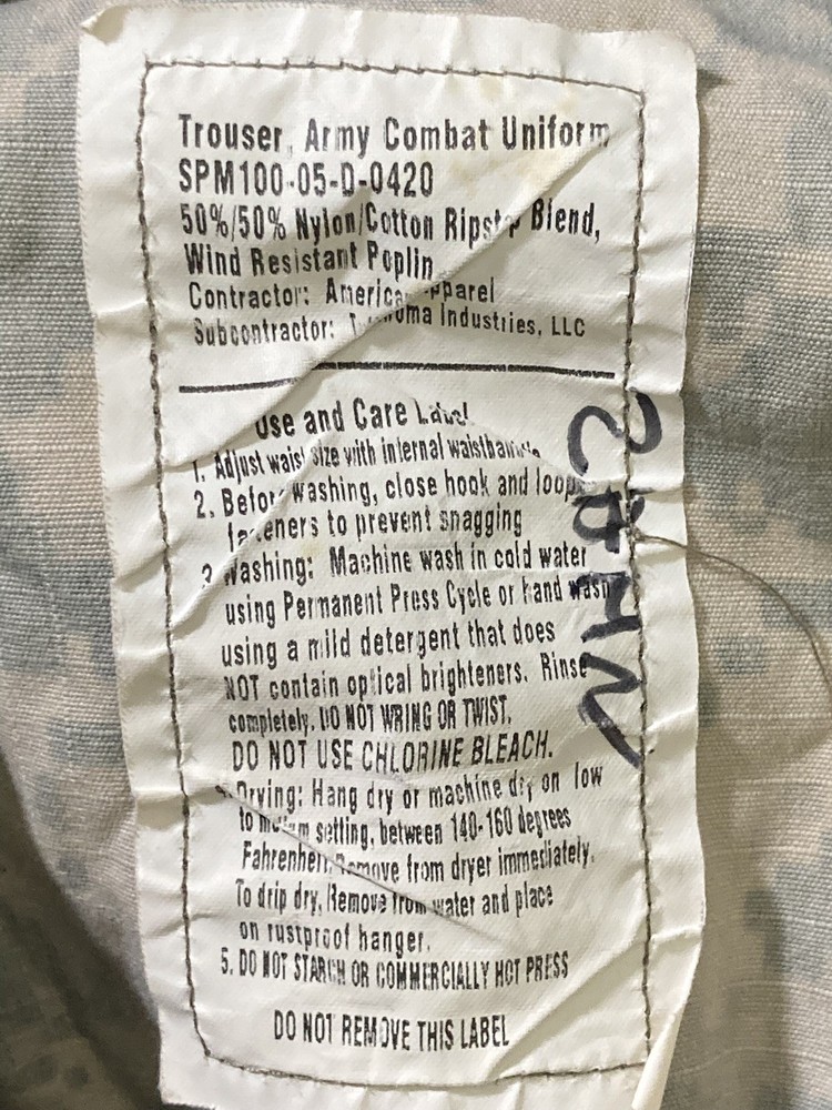 Army Camouflage Cargo Pants Size Small Short