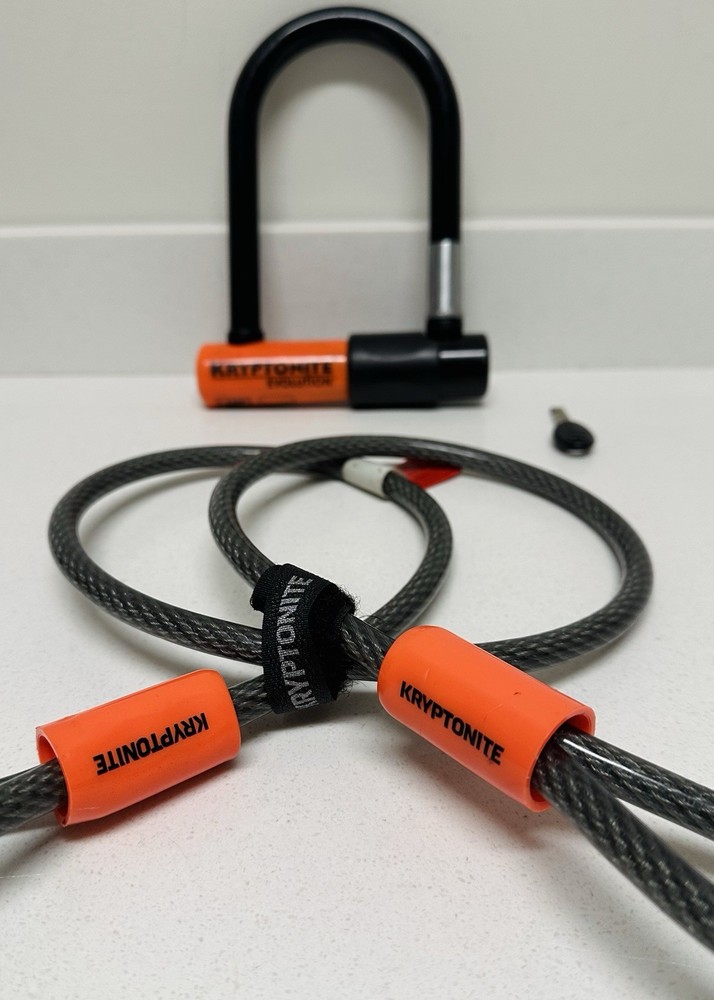 Kryptonite U-Lock Bike Lock w/ Flex Cable Double Loop Keyed Security