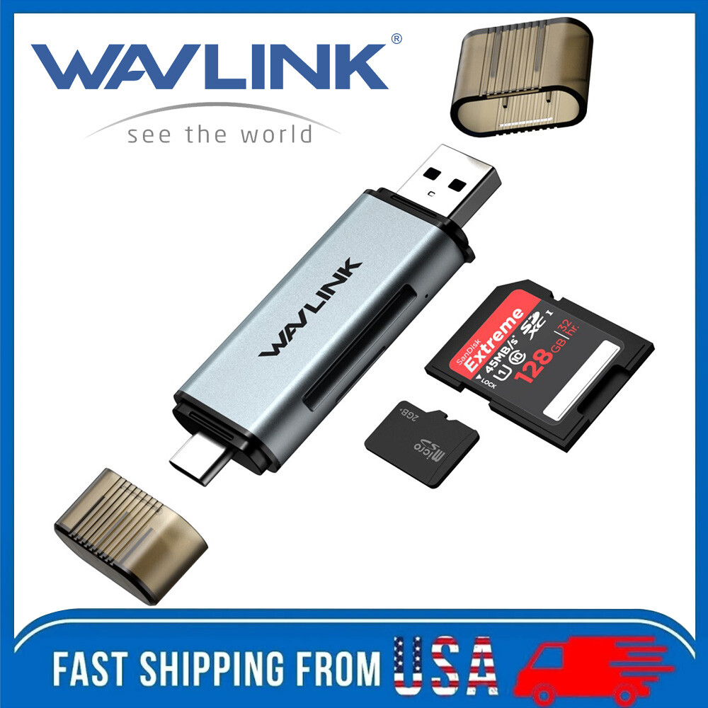 Wavlink 2-in-1 USB C/USB3.0 Micro SD Memory Card Reader SD Card Reader Adapter
