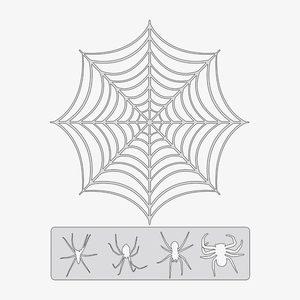 Spiderweb Set #2 - Reusable Airbrush Stencil Template