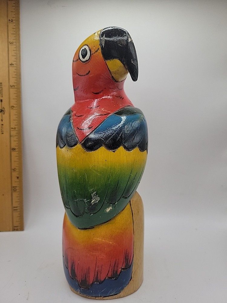 Carved Wood Parrot