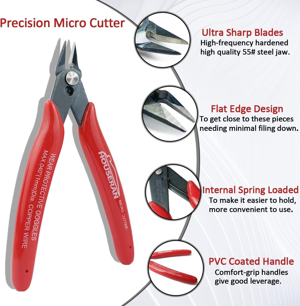 Small Wire Cutters, 5 PACK, 5 Inch Micro 170 Flush Micro- 5 Pack, 5 Pack