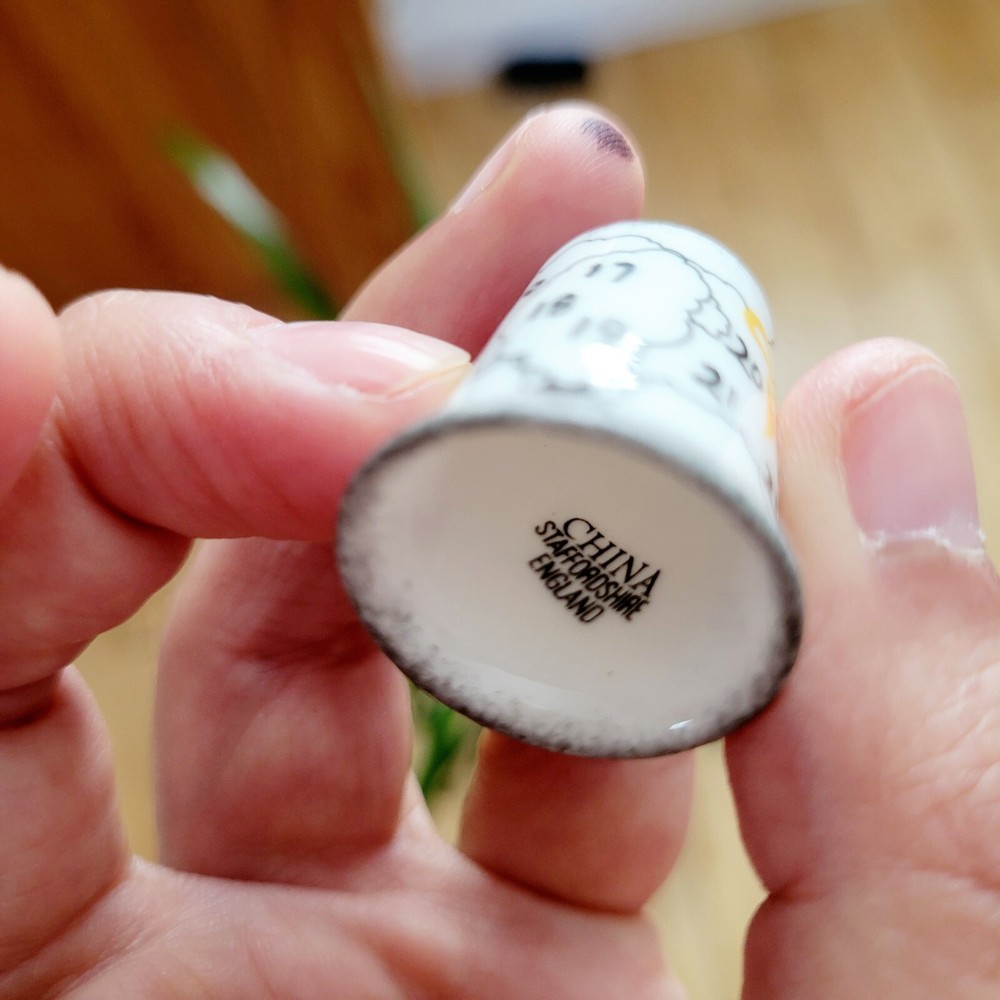 Vintage "Counting Sheep" Dream China Thimble