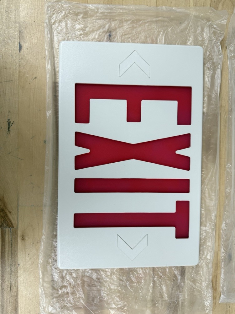 Red LED Exit Sign, UL-Listed Emergency Light, AC 120V/277V